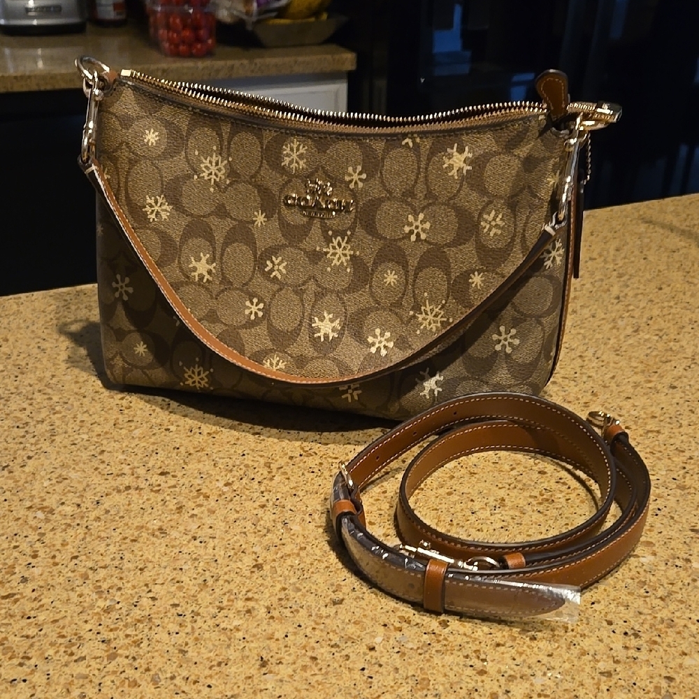 Coach Tan Print Crossbody Bag
